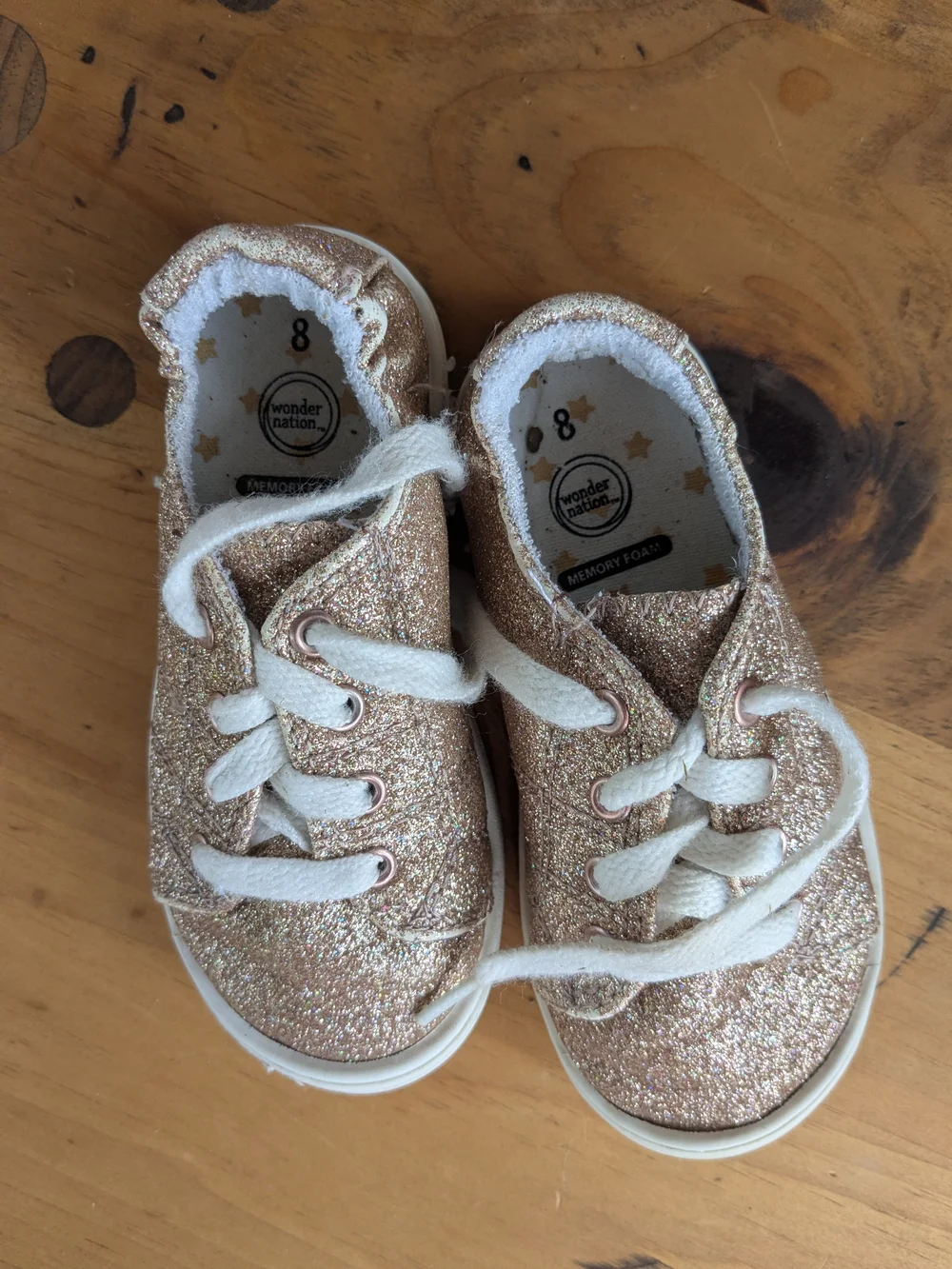 ✨ BUNDLE ✨3pc Toddler Girl Sparkly Glitter Sneaker & Water Shoe Lot Size 8